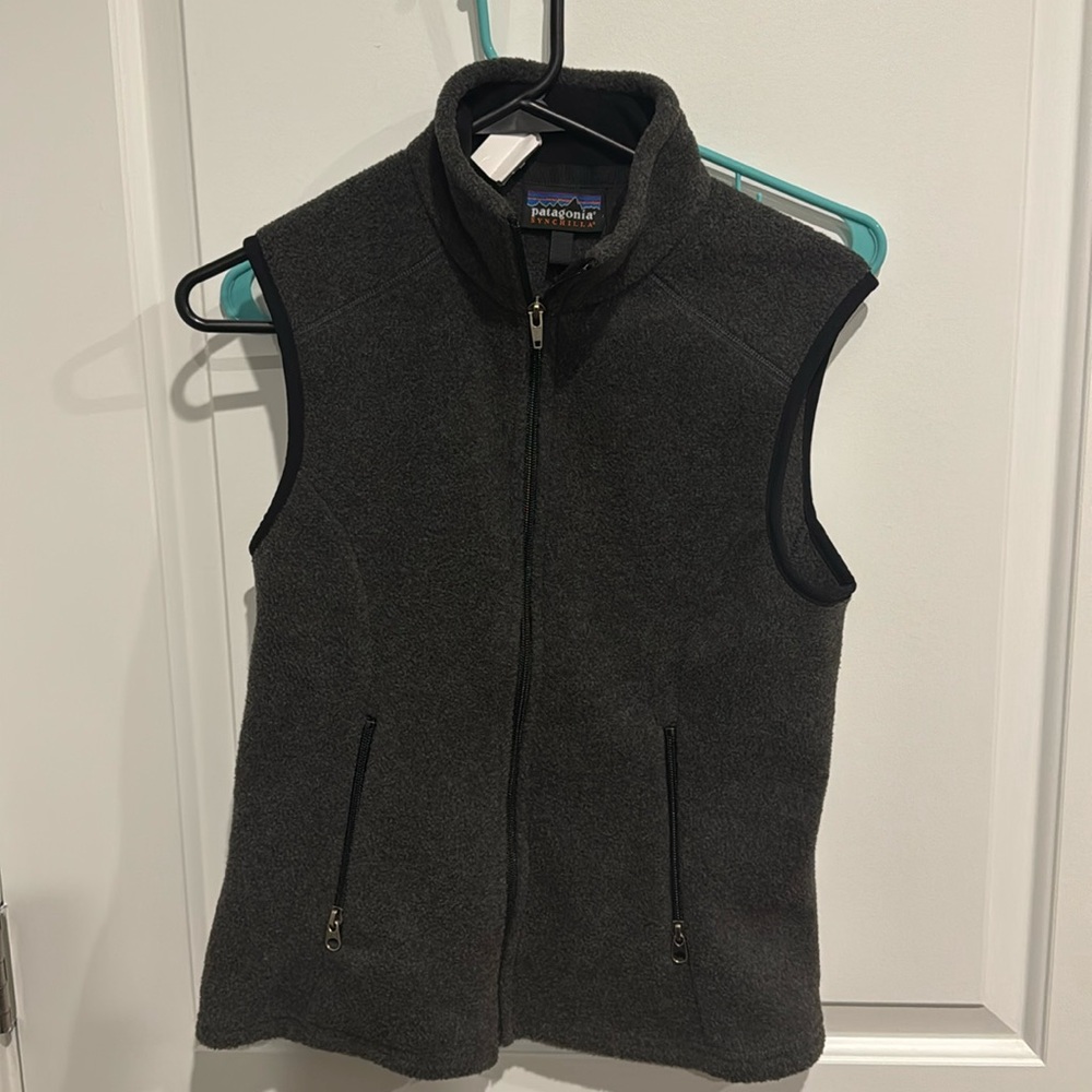 Patagonia Synchilla Sweater Vest Grey Black  Zipper